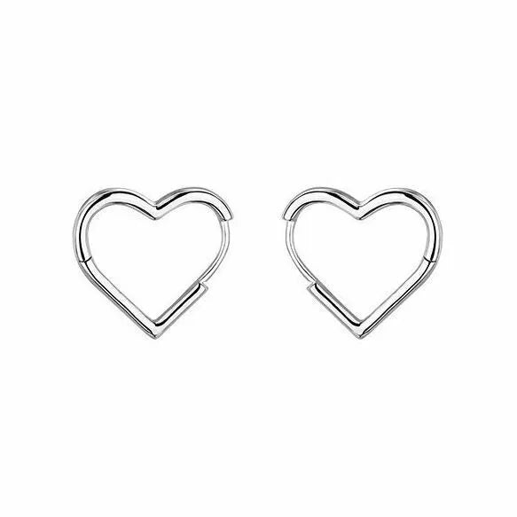 Heart Hoop Stud Earrings