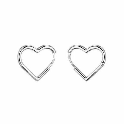 Heart Hoop Stud Earrings
