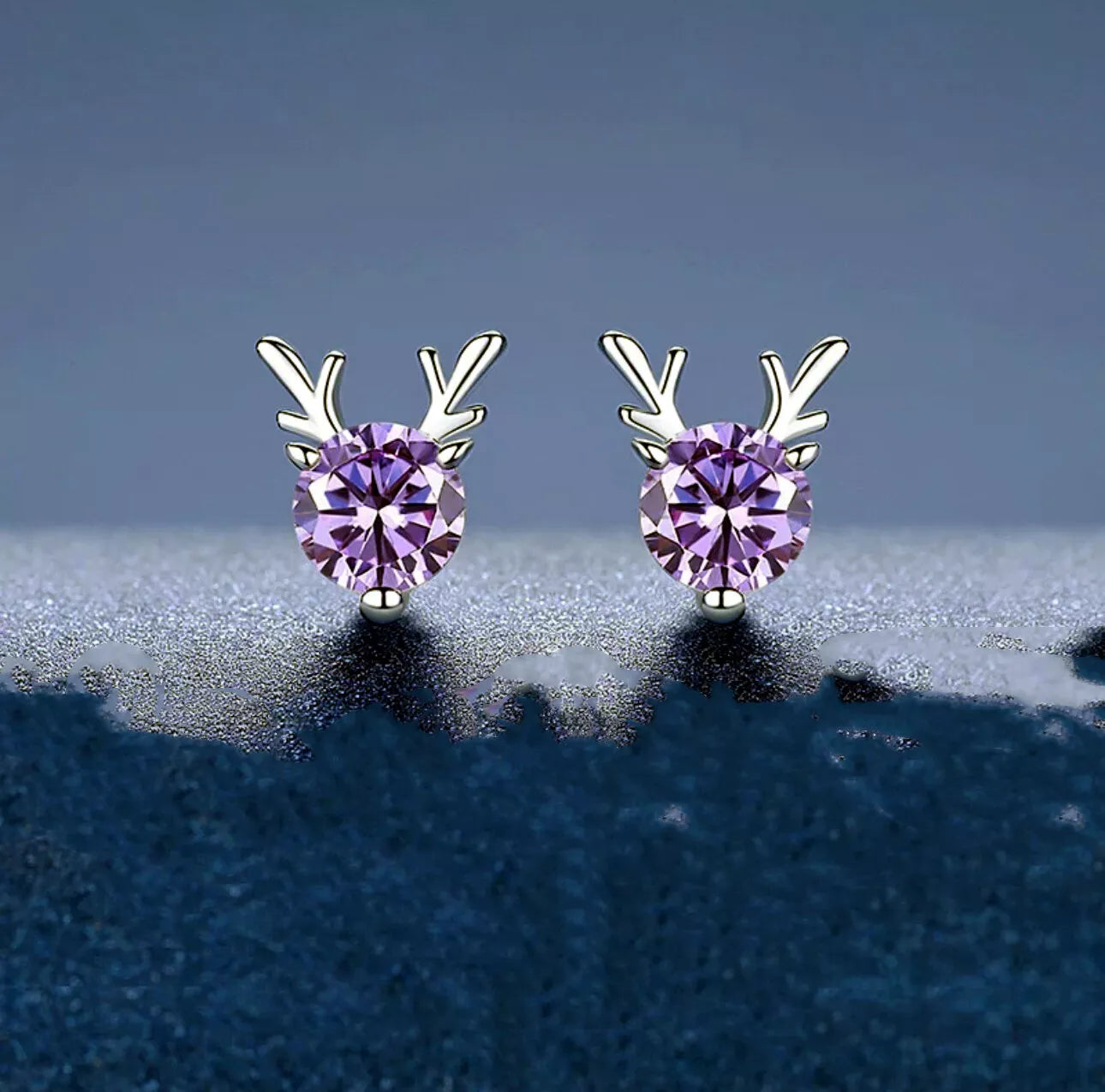 Crystal Elk Stud Earrings for Women and Girls